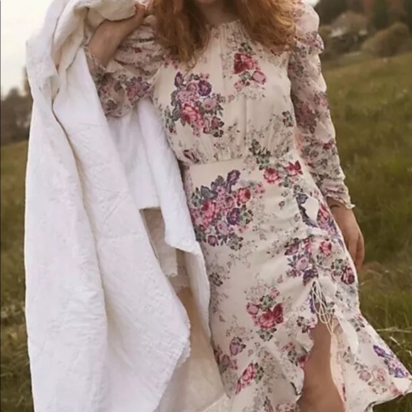 FOR LOVE AND LEMONS ROSS RUCHED RUFFLE MIDI DRESS - Picture 4 of 8